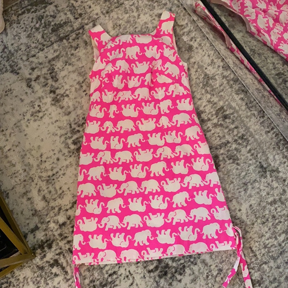 Lilly Pulitzer elephant shift dress hot pink